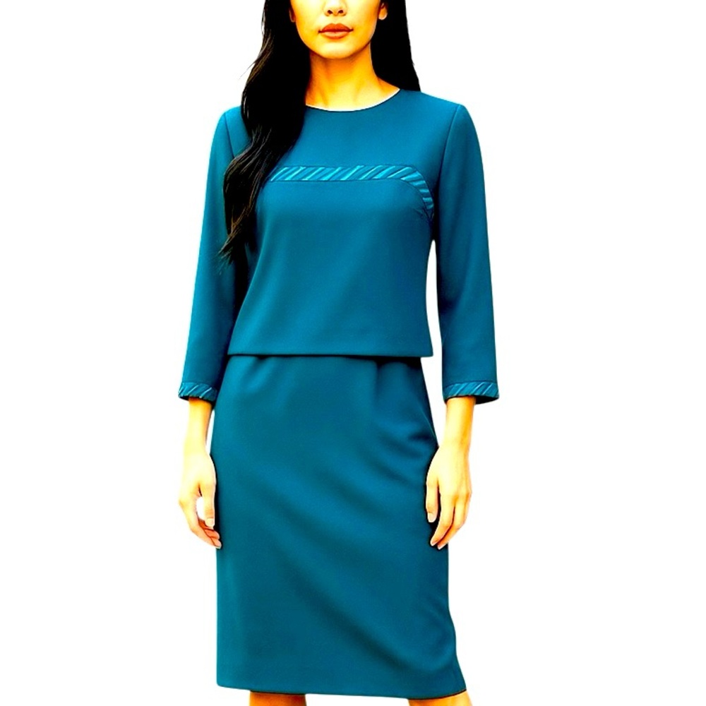 Cynthia Howie For Maggy Boutique Dress. Blue Greenish Sz 6